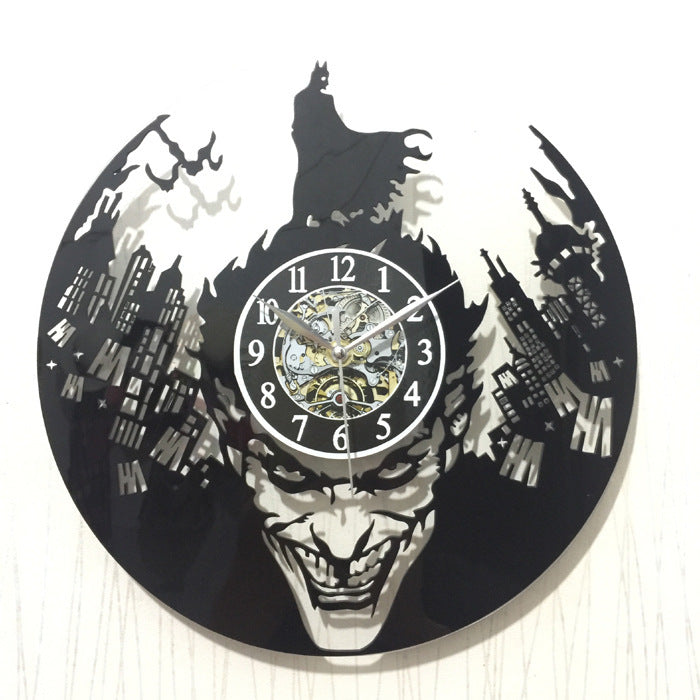 Rasmun Acrylic Vinyl Wall Clock – 12" Round Decorative Silent Clock for Bedroom, Living Room, Study, or Kitchen – Fun Cartoon Style