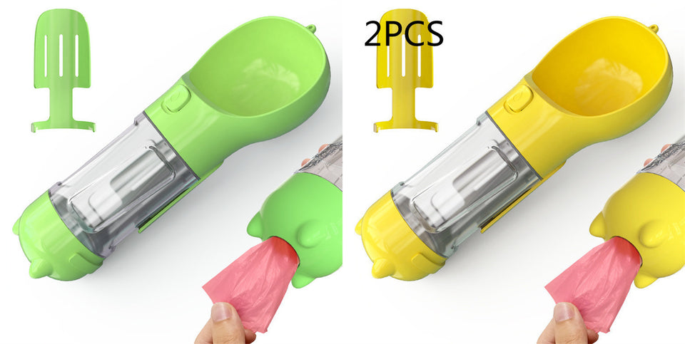 Rasmun Portable Pet Water Bottle with Food Box & Garbage Bag