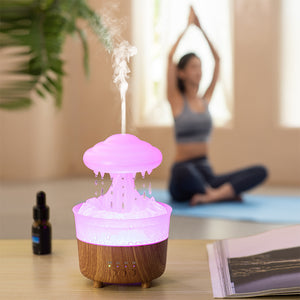 Rasmun Rain Cloud Night Light Humidifier – 7-Color LED, Essential Oil Diffuser, Relaxing Raindrop Sound, Aromatherapy for Home & Sleep