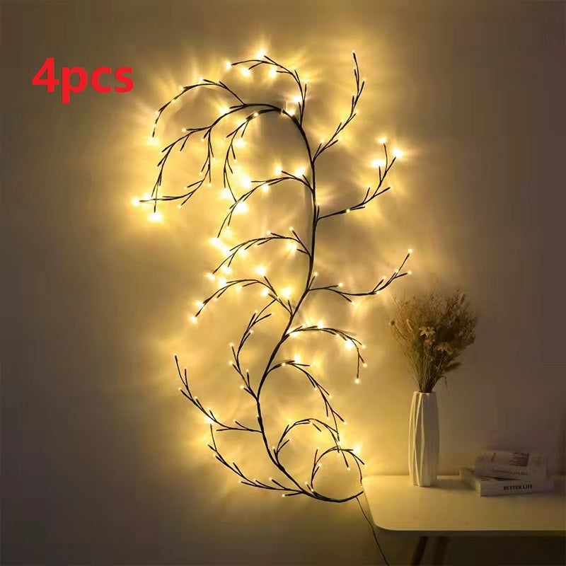 Rasmun LED Vine Garland Lights – 8FT Flexible DIY Willow Branch Light for Wall, Room, Wedding, Party & Holiday Decor