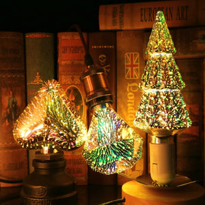 Rasmun 3D Fireworks LED Light Bulb – E27 Decorative Glass Christmas Light for Home, Tree & Holiday Décor – Multiple Festive Shapes