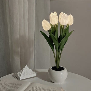 Rasmun LED Tulip Flower Night Light – Artificial Flowerpot Table Lamp for Home, Bedroom & Gift Decoration