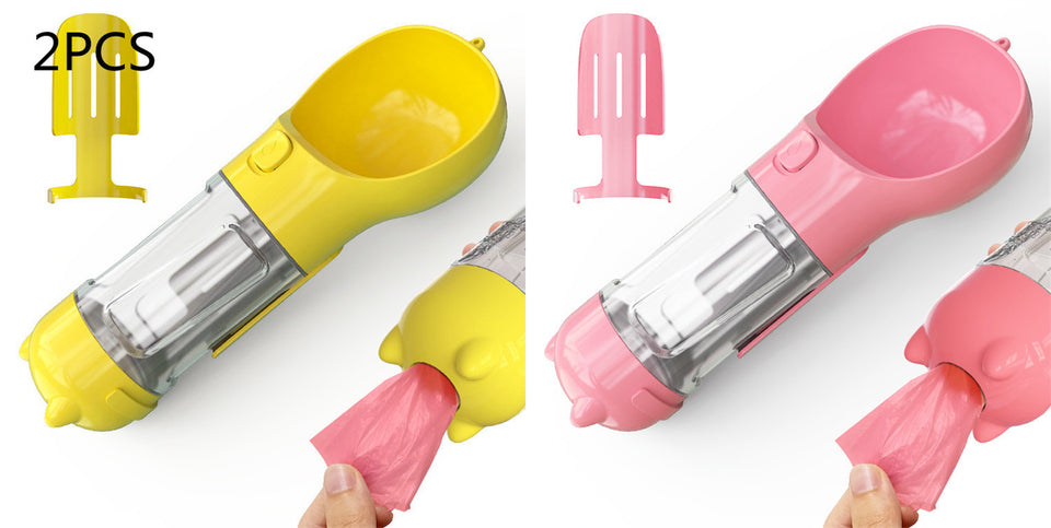 Rasmun Portable Pet Water Bottle with Food Box & Garbage Bag