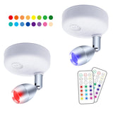 Rasmun Wireless RGB LED Cabinet Spot Light – Remote Control, Adjustable Angle, Battery Powered for Home & Display Lighting