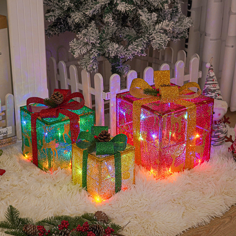 Rasmun Lighted Christmas Gift Boxes – Set of 3 Pre-Lit Waterproof Holiday Decorations for Tree, Yard & Home Décor
