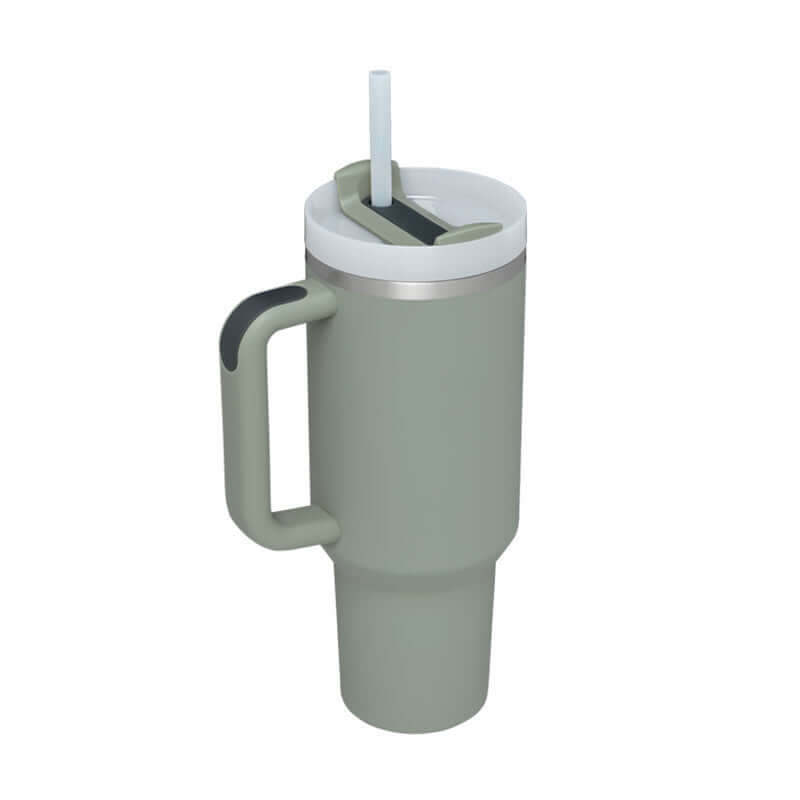 Rasmun 40 Oz Insulated Tumbler with Handle & Straw – Spill Proof