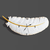 Rasmun Nordic Style Silent Wall Clock – Modern Resin Feather Clock for Living Room, Bedroom, Office Décor