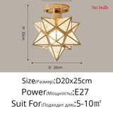 Rasmun Nordic Five Star Ceiling Lamp – LED Flush Mount Light with Warm & Tri-Color Modes for Hallway, Balcony, Porch & Modern Interiors