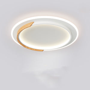 Rasmun Nordic Log Ceiling LED Light – Round Wooden Bedroom Lamp