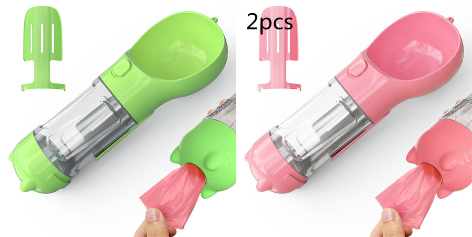 Rasmun Portable Pet Water Bottle with Food Box & Garbage Bag