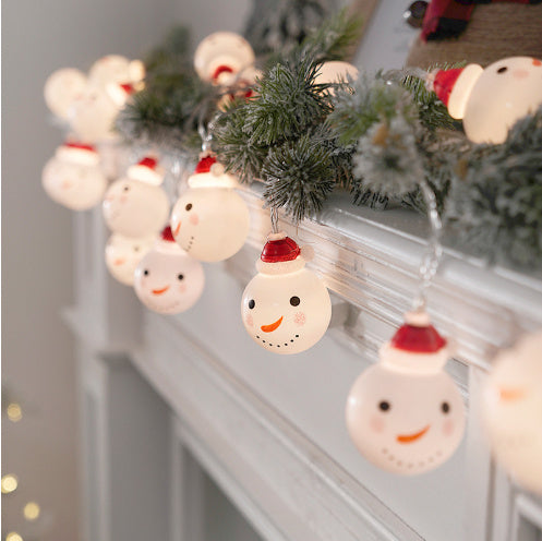 Rasmun Snowman String Lights – Christmas Decoration LED Fairy Lights with Battery, USB, or Remote Control