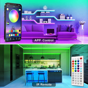 Rasmun RGB Bluetooth Music LED Light Strip – Smart App Controlled, 12V Low-Voltage Mood Lighting for Indoor Use
