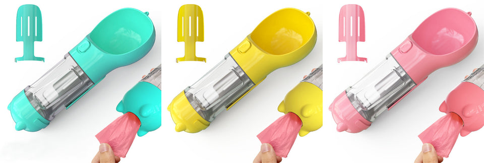 Rasmun Portable Pet Water Bottle with Food Box & Garbage Bag