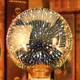 Rasmun 3D Fireworks LED Light Bulb – E27 Decorative Glass Christmas Light for Home, Tree & Holiday Décor – Multiple Festive Shapes