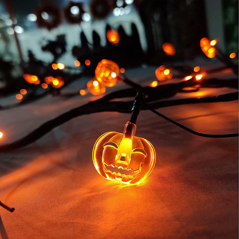 Rasmun Halloween LED Willow Vine String Lights – Cartoon Bat & Pumpkin Decoration for Indoor & Outdoor Party Decor