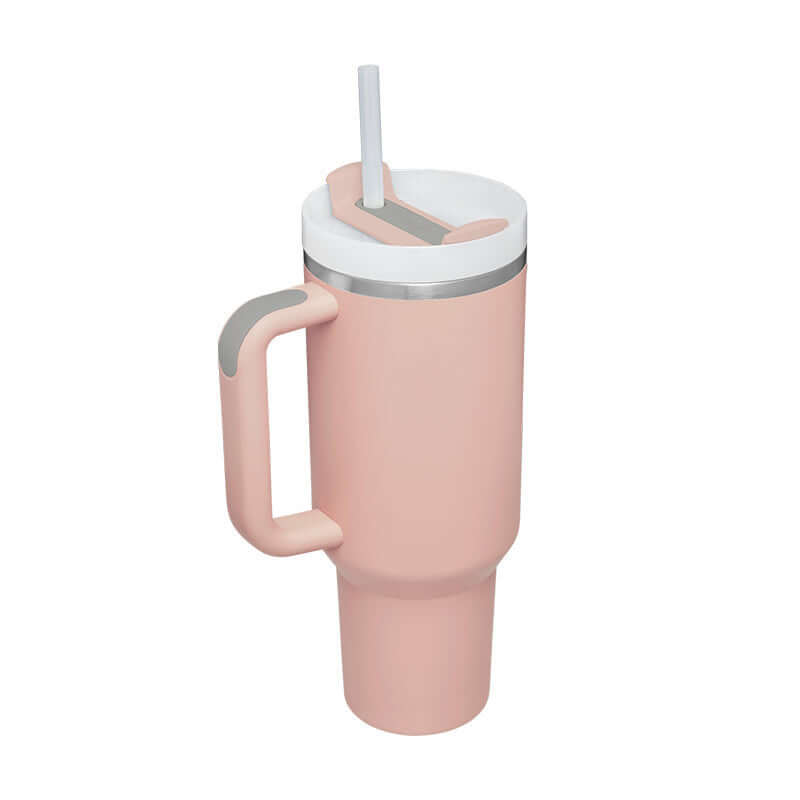 Rasmun 40 Oz Insulated Tumbler with Handle & Straw – Spill Proof