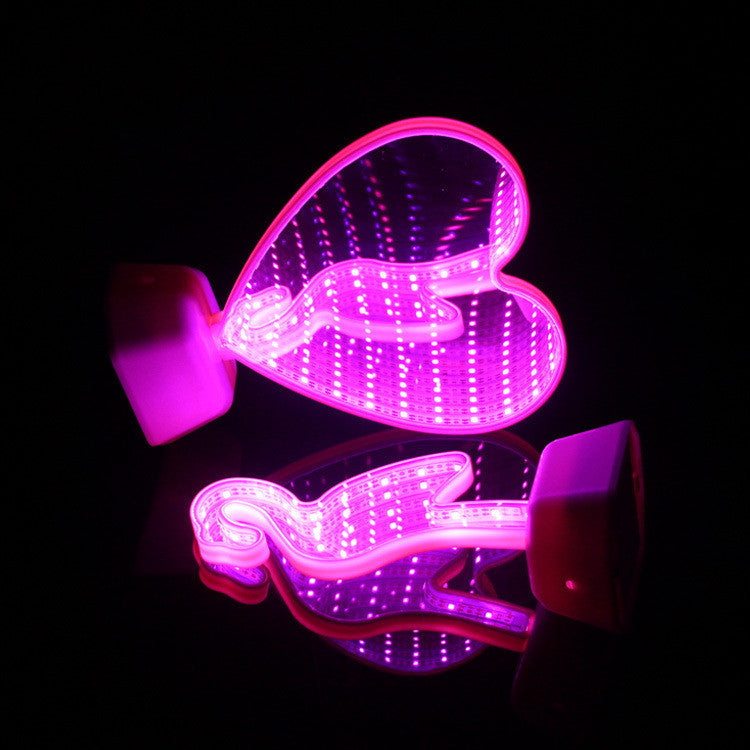 Rasmun LED Love Tunnel Light – Double-Sided Rose Red Heart Mirror Lamp