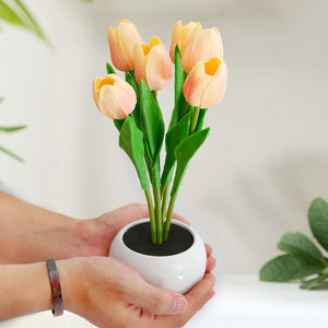 Rasmun LED Tulip Flower Night Light – Artificial Flowerpot Table Lamp for Home, Bedroom & Gift Decoration